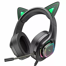 Наушники Hoco W107 Cute Cat Ear Green