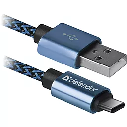Кабель Defender USB09-03T PRO USB-A - Type-C 10.5w 1м cable Blue