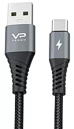 USB Кабель Veron NC09 Nylon 12w 3a 2m USB Type-C cable black