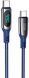Кабель USB PD Hoco S51 100W 3A 1.2M USB Type-C - Type-C Cable Blue
