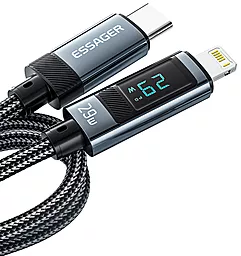 Кабель Essager Digital Display USB Type-C - Lightning 29w 3a 2м PD сable Black - миниатюра 3 Кабель Essager Digital Display USB Type-C - Lightning 29w 3a 2м PD сable Black - миниатюра 3