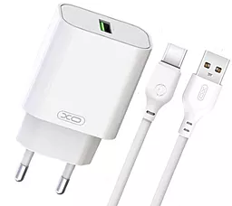 Сетевое зарядное устройство XO L103 18w QC3.0 home charger + USB-C cable white - фото Сетевое зарядное устройство XO L103 18w QC3.0 home charger + USB-C cable white