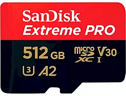 Карта пам'яті SanDisk 512 GB microSDXC UHS-I U3 Extreme Pro + SD Adapter SDSQXCD-512G-GN6MA