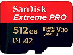 Карта памяти SanDisk 512 GB microSDXC UHS-I U3 Extreme Pro + SD Adapter SDSQXCD-512G-GN6MA