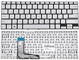 Клавиатура для ноутбука Asus X1402, X1403 series без рамки Silver