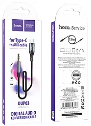 Аудио кабель Hoco DUP03 Aux mini Jack 3.5 mm - USB Type-C M/M Cable 1 м black - миниатюра 4