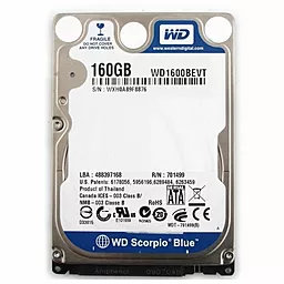 Жесткий диск для ноутбука Western Digital Scorpio Blue 160 GB 2.5 (WD1600BEVT_)