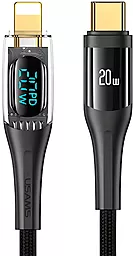 Кабель Usams Transparent Digital Display USB Type-C - Lightning 20w 3a 1.2м PD сable Black (US-SJ588) - фото Кабель Usams Transparent Digital Display USB Type-C - Lightning 20w 3a 1.2м PD сable Black (US-SJ588)