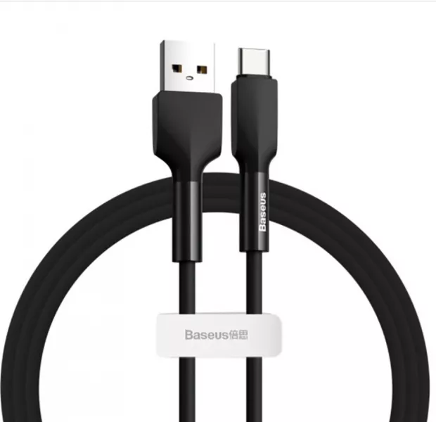 Кабель Baseus Silica USB-A - Type-C 12w 2.4a 2м cable Black (CATGJ-A01) - фото 1