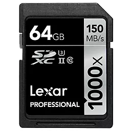 Карта памяти Lexar SDXC 64GB Professional Class 10 UHS-II U3 (LSD64GCRBEU1000)