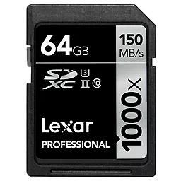 Карта пам'яті Lexar SDXC 64GB Professional Class 10 UHS-II U3 (LSD64GCRBEU1000) - фото Карта пам'яті Lexar SDXC 64GB Professional Class 10 UHS-II U3 (LSD64GCRBEU1000)