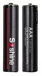 Аккумулятор Soshine AAA 600mWh (400mAh) Li-ion USB Type-C 2шт + кабель + футляр