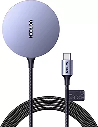 Бездротовий (індукційний) зарядний пристрій Ugreen CD245 15W Magnetic Wireless Charger Max Gray (30233)