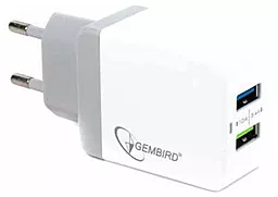 Сетевое зарядное устройство Gembird 2USB 5V 3.4A White (MP3A-UC-AC10)