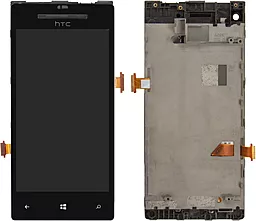 Дисплей HTC Windows Phone 8X (C620e) с тачскрином и рамкой, Black