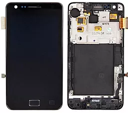 Дисплей Samsung Galaxy S2 Plus I9105 с тачскрином и рамкой, оригинал, Blue