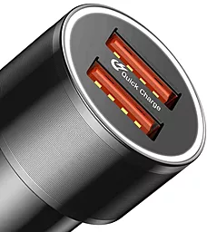 Автомобильное зарядное устройство с быстрой зарядкой Baseus Small Screw Dual-USB Quick Charge Car Charger 36W Black (CAXLD-B01) - миниатюра 2