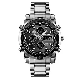 Часы наручные SKMEI 1389SIBK   Silver-Black