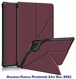 Чехол для планшета BeCover Ultra Slim Origami для Amazon Kindle Paperwhite 11th Gen. 2021 Red Wine (707222) - фото Чехол для планшета BeCover Ultra Slim Origami для Amazon Kindle Paperwhite 11th Gen. 2021 Red Wine (707222)