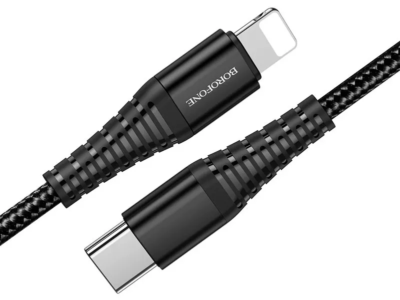 Кабель Borofone BU27 USB Type-C - Lightning 20w 3a 1.2м PD сable Black - фото 2