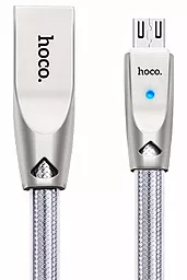 Кабель Hoco U9 Zinc Alloy Jelly Knitted USB-A - micro USB 12w 2.4a 1.2м cable Silver
