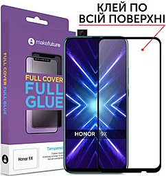 Защитное стекло MAKE Full Cover Full Glue Huawei Honor 9X Black (MGFH9X)
