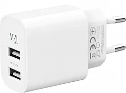 Сетевое зарядное устройство MAKE 2.4a 2xUSB-A ports charger white (MCW-1221WH) - фото Сетевое зарядное устройство MAKE 2.4a 2xUSB-A ports charger white (MCW-1221WH)