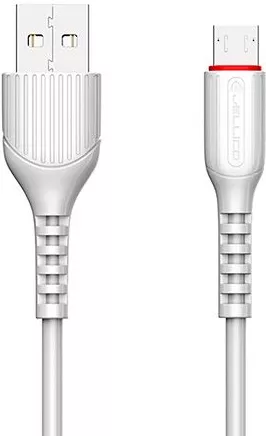 Кабель Jellico MT-10 USB-A - micro USB 15w 3a 1м cable White - фото 1
