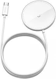 Беспроводное (индукционное) зарядное устройство быстрой QI зарядки Baseus Simple Mini Magnetic Wireless Charger 15W White (WXJK-F02)