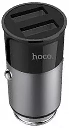 Автомобильное зарядное устройство Hoco Z17A Sure 2USB 3,1A Metal Gray