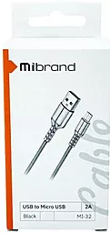 Кабель USB Mibrand MI-32 Nylon 10W 2A 2M micro USB Cable Black - миниатюра 4
