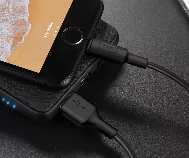 Кабель Hoco X25 Soarer Сharging USB-A - Lightning 10w 1м cable Black - фото 5