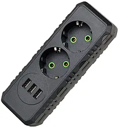 Сетевой фильтр (удлинитель) Voltronic F102-Black 2500w 10a 2 розетки 3xUSB-A с выключателем чёрный - фото Сетевой фильтр (удлинитель) Voltronic F102-Black 2500w 10a 2 розетки 3xUSB-A с выключателем чёрный