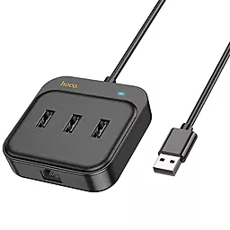 Мультипортовый USB-A хаб Hoco HB35 Easy link 4-in-1 Hub black