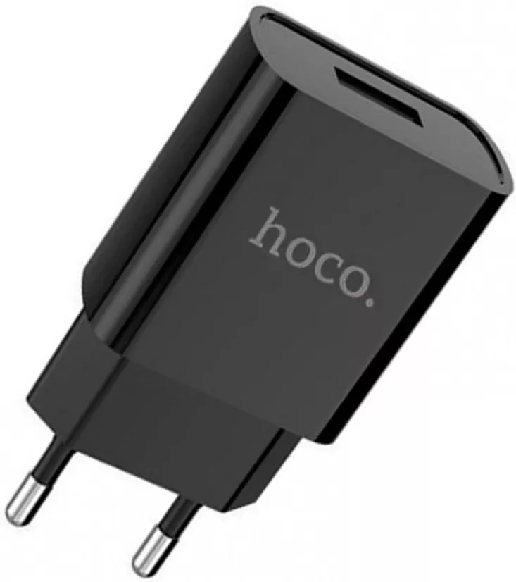 Мережевий зарядний пристрій Hoco DC20A 2.1a home charger + Lightning cable black - фото 2