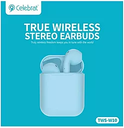 Навушники Celebrat TWS-W10 Blue - мініатюра 3