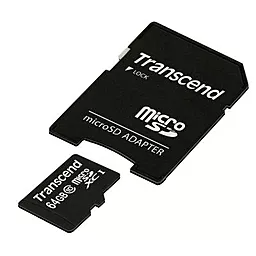 Карта пам'яті Transcend microSDXC 64GB Premium 300X Class 10 UHS-I + SD-адаптер (TS64GUSDXC10) - фото Карта пам'яті Transcend microSDXC 64GB Premium 300X Class 10 UHS-I + SD-адаптер (TS64GUSDXC10)