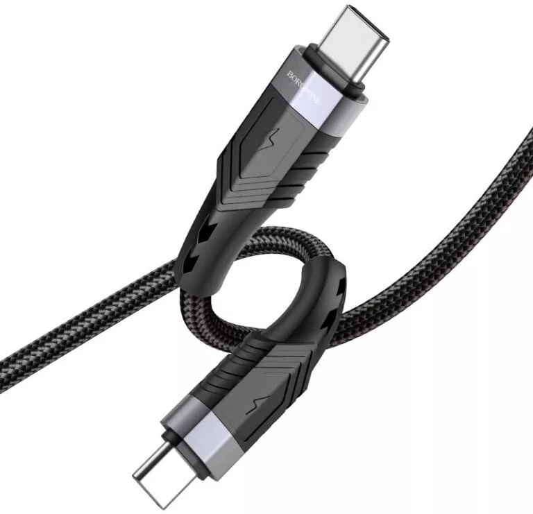Кабель Borofone BU35 USB Type-C - Type-C 60w 3a 1.2м PD cable Black - фото 3
