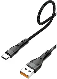 Кабель Denmen D55T USB-A - Type-C 12w 2.4a 1м cable Black - фото Кабель Denmen D55T USB-A - Type-C 12w 2.4a 1м cable Black