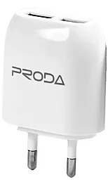Мережевий зарядний пристрій Remax PRODA RP-U21 Double USB 2.1A Charger White (RMX-PR-U102WH)