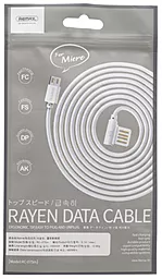 Кабель Remax Rayen USB-A - micro USB 12w 2.4a 1м cable White (RC-075m) - миниатюра 3 Кабель Remax Rayen USB-A - micro USB 12w 2.4a 1м cable White (RC-075m) - миниатюра 3