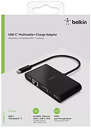 Мультипортовый USB Type-C хаб Belkin USB-C -> RJ-45 + HDMI + VGA + USB-A + PD Black (AVC004BTBK) - миниатюра 4
