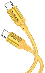 Кабель Borofone BX108 Start USB Type-C - Type-C 60w 3a 1м PD cable Gold - миниатюра 2