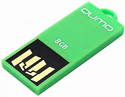 Флешка Qumo 8 Гбайт, Sticker Green (QM8GUD-STR-Green), пластик, зелений, USB 2.0