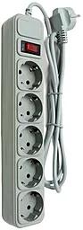 Мережевий фільтр (подовжувач) PrologiX 5 розеток 10А 1.8м з вимикачем Grey (PRS-050P5-18G) - мініатюра 3