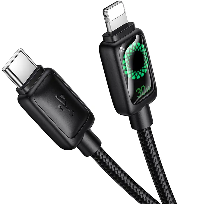 Кабель Hoco U146 USB Type-C - Lightning 30w 3a 1.2м cable Black - фото 4
