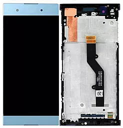 Дисплей Sony Xperia XA1 Plus (G3412, G3416, G3421, G3423, G3426) с тачскрином и рамкой, оригинал, Blue