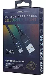 Кабель USB Remax 12w 2.4a Lightning cable black (RC-152i) - миниатюра 3