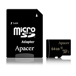 Карта пам'яті Apacer microSDXC 64GB Class 10 UHS-I U1 + SD-адаптер (AP64GMCSX10U1-R) - фото Карта пам'яті Apacer microSDXC 64GB Class 10 UHS-I U1 + SD-адаптер (AP64GMCSX10U1-R)
