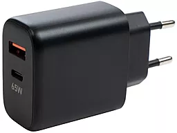 Сетевое зарядное устройство Vinga 65W GaN PD/QC USB-C/USB-A ports fast charger black (VCPCHCA65B) - миниатюра 2